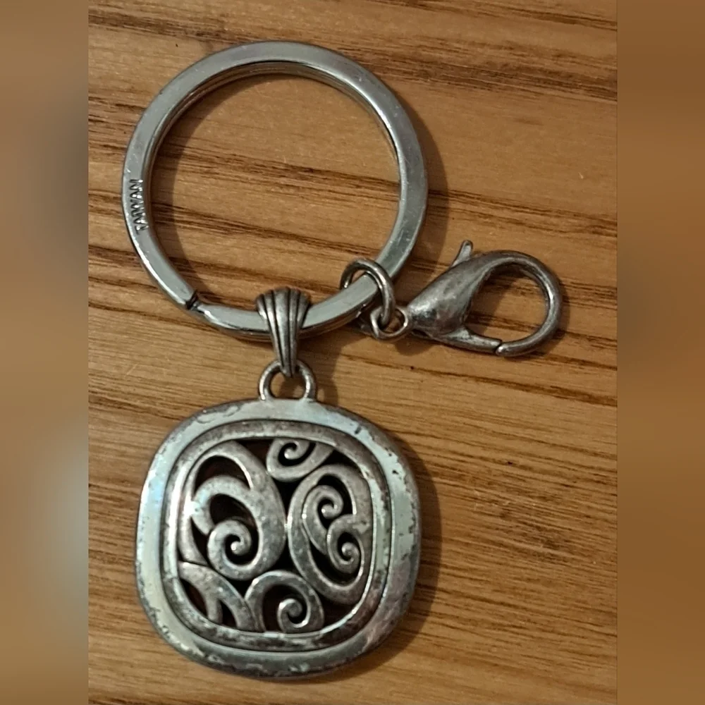 Vintage Y2K 90s Brighton Gold & Silver Tone Keychain Bag Charm w/ Lobster Clip